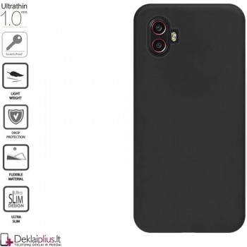 Silikoninis plonas 1mm. storio dėklas - juodas (telefonui Samsung Xcover 6 Pro)
